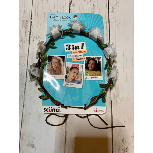 Scunci Floral Daisy Crown Hair Wrap - Picture 1 of 4